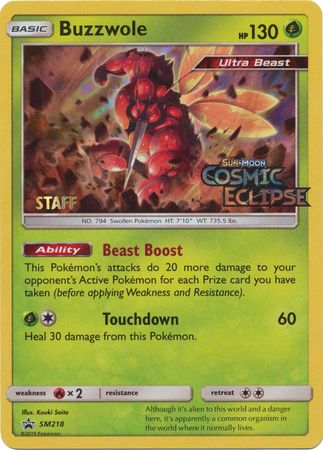 Buzzwole (SM218) (Staff Prerelease Promo) [Sun & Moon: Black Star Promos] | L.A. Mood Comics and Games