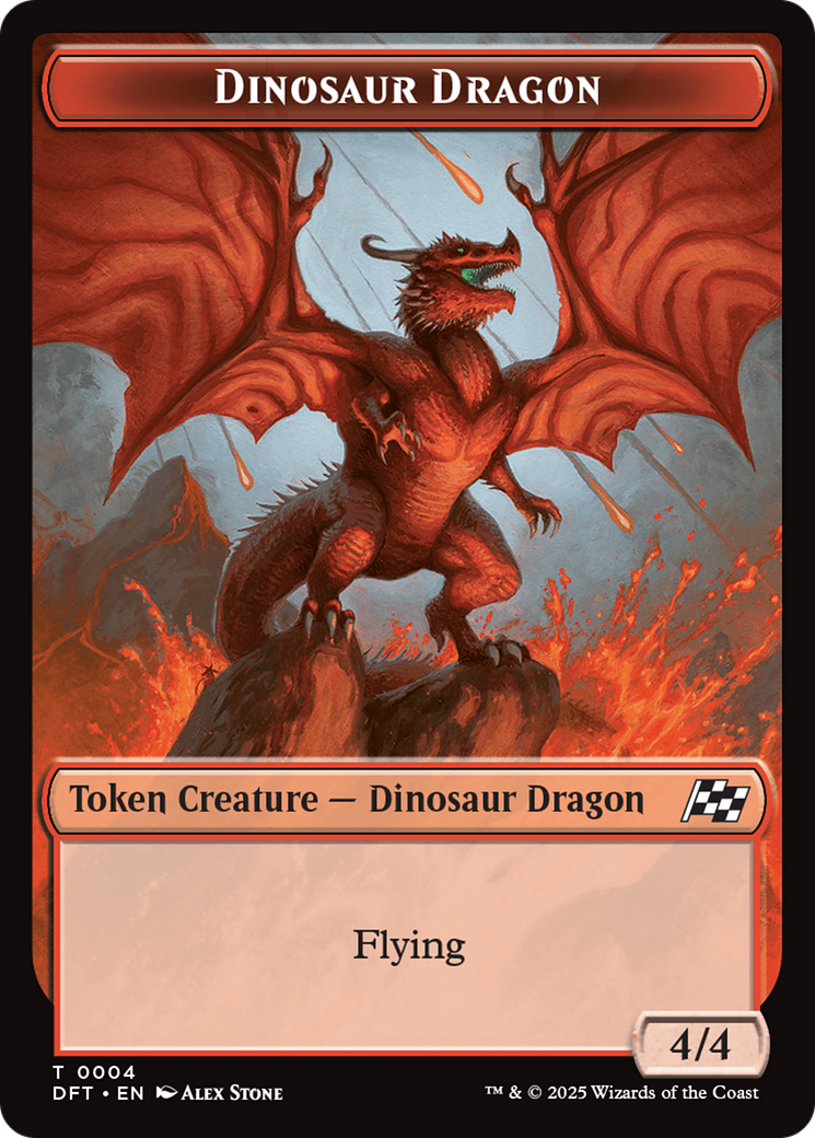 Dinosaur Dragon // Treasure Double-Sided Token [Aetherdrift Tokens] | L.A. Mood Comics and Games