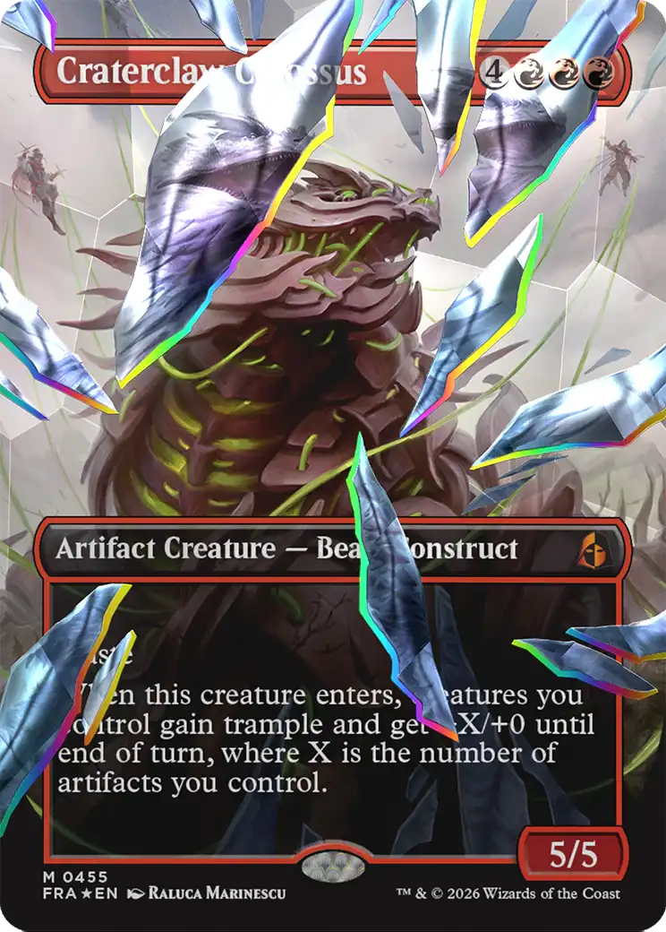 Craterclaw Colossus (Borderless) (Facet Foil) [Reality Fracture] | L.A. Mood Comics and Games
