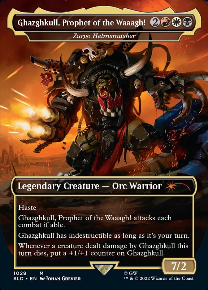 Ghazghkull, Prophet of the Waaagh! - Zurgo Helmsmasher (Borderless) [Secret Lair Drop Series] | L.A. Mood Comics and Games