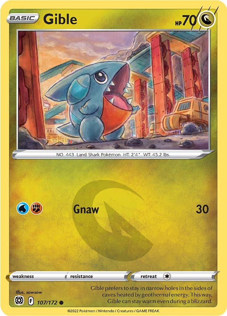 Gible (107/172) [Sword & Shield: Brilliant Stars] | L.A. Mood Comics and Games