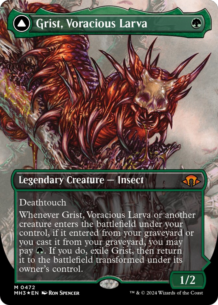 Grist, Voracious Larva // Grist, the Plague Swarm (Borderless) (Textured Foil) [Modern Horizons 3] | L.A. Mood Comics and Games