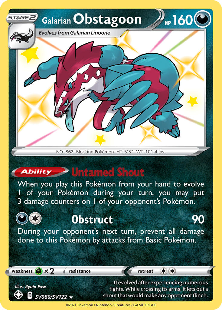 Galarian Obstagoon (SV080/SV122) [Sword & Shield: Shining Fates] | L.A. Mood Comics and Games