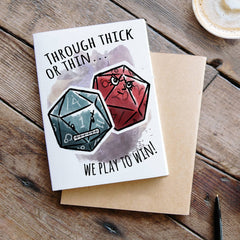 "We Play to Win" Cute DnD Couples or Friends Nerd Card | L.A. Mood Comics and Games