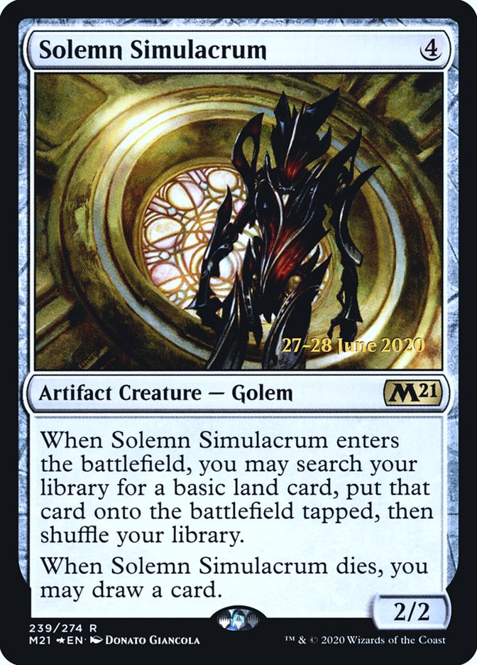 Solemn Simulacrum [Core Set 2021 Prerelease Promos] | L.A. Mood Comics and Games
