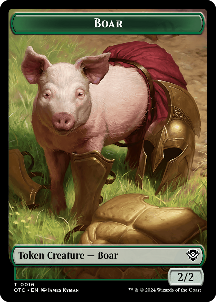 Boar // Manifest Double-Sided Token [Outlaws of Thunder Junction Commander Tokens] | L.A. Mood Comics and Games