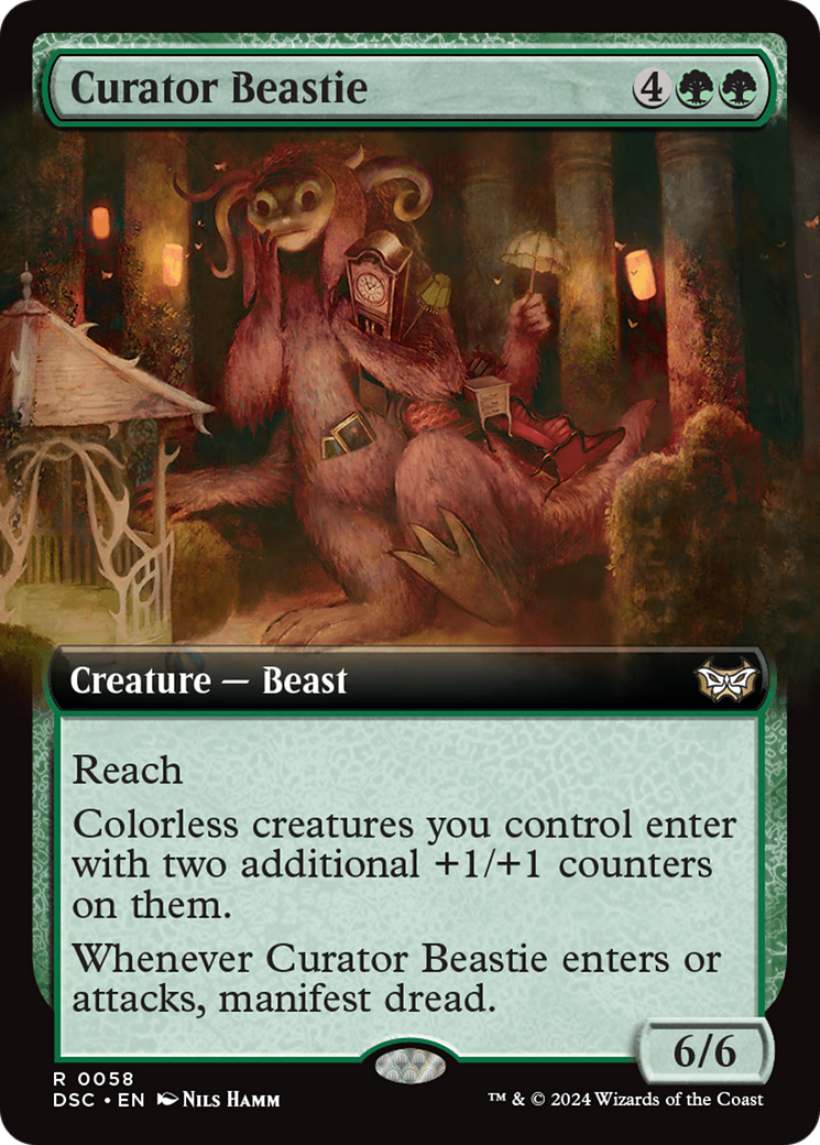 Curator Beastie (Extended Art) [Duskmourn: House of Horror Commander] | L.A. Mood Comics and Games