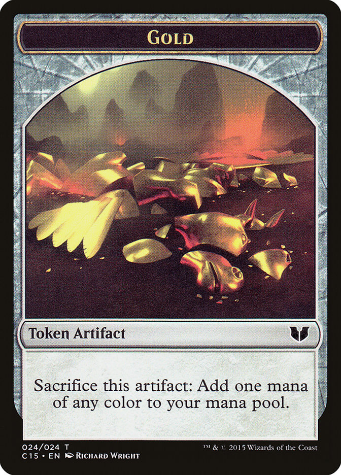 Gold // Knight (005) Double-Sided Token [Commander 2015 Tokens] | L.A. Mood Comics and Games
