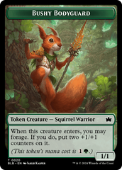 Food // Bushy Bodyguard Double-Sided Token [Bloomburrow Tokens] | L.A. Mood Comics and Games