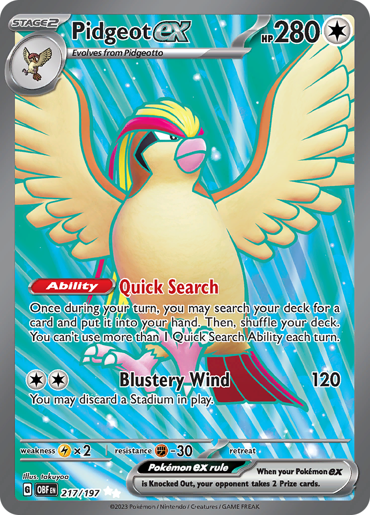 Pidgeot ex (217/197) [Scarlet & Violet: Obsidian Flames] | L.A. Mood Comics and Games