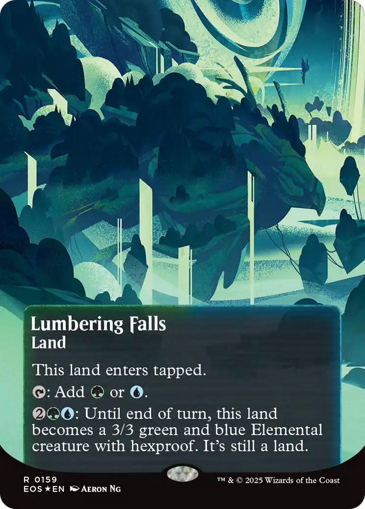 Lumbering Falls (0159) (Borderless) (Galaxy Foil) [Edge of Eternities: Stellar Sights] | L.A. Mood Comics and Games