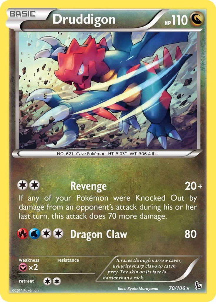 Druddigon (70/106) (Theme Deck Exclusive) [XY: Flashfire] | L.A. Mood Comics and Games