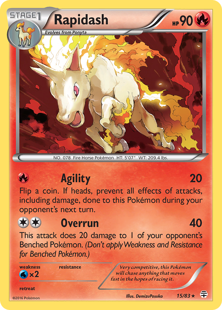 Rapidash (15/83) [XY: Generations] | L.A. Mood Comics and Games
