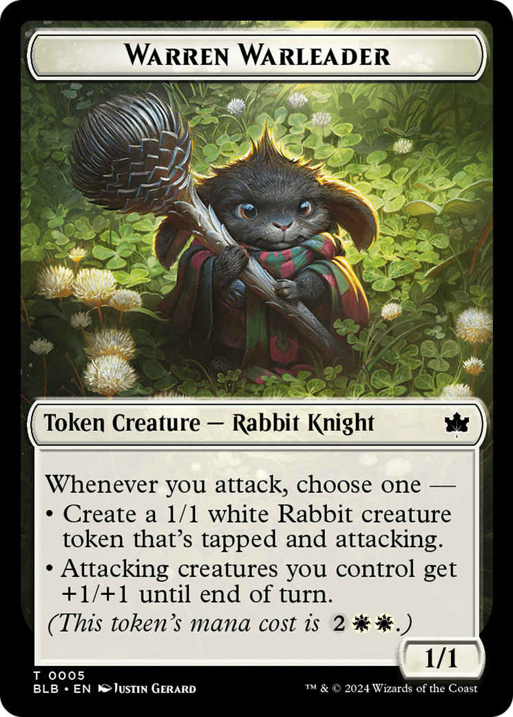 Bat // Warren Warleader Double-Sided Token [Bloomburrow Tokens] | L.A. Mood Comics and Games