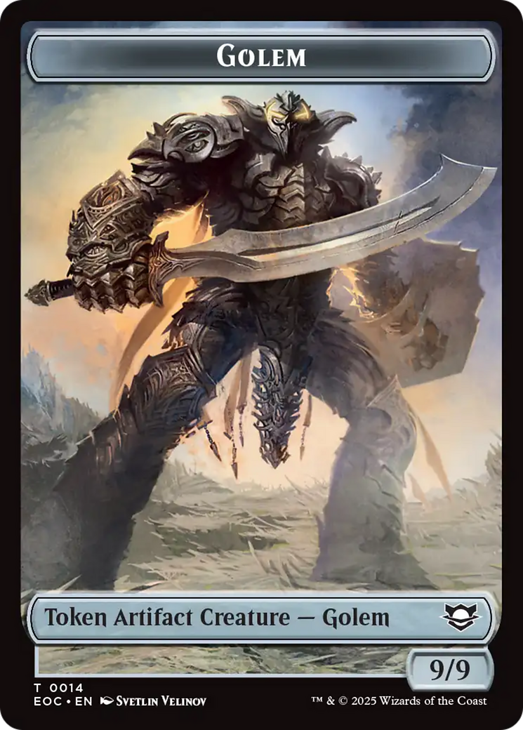 Golem (0012) // Golem (0014) Double-Sided Token [Edge of Eternities Commander Tokens] | L.A. Mood Comics and Games