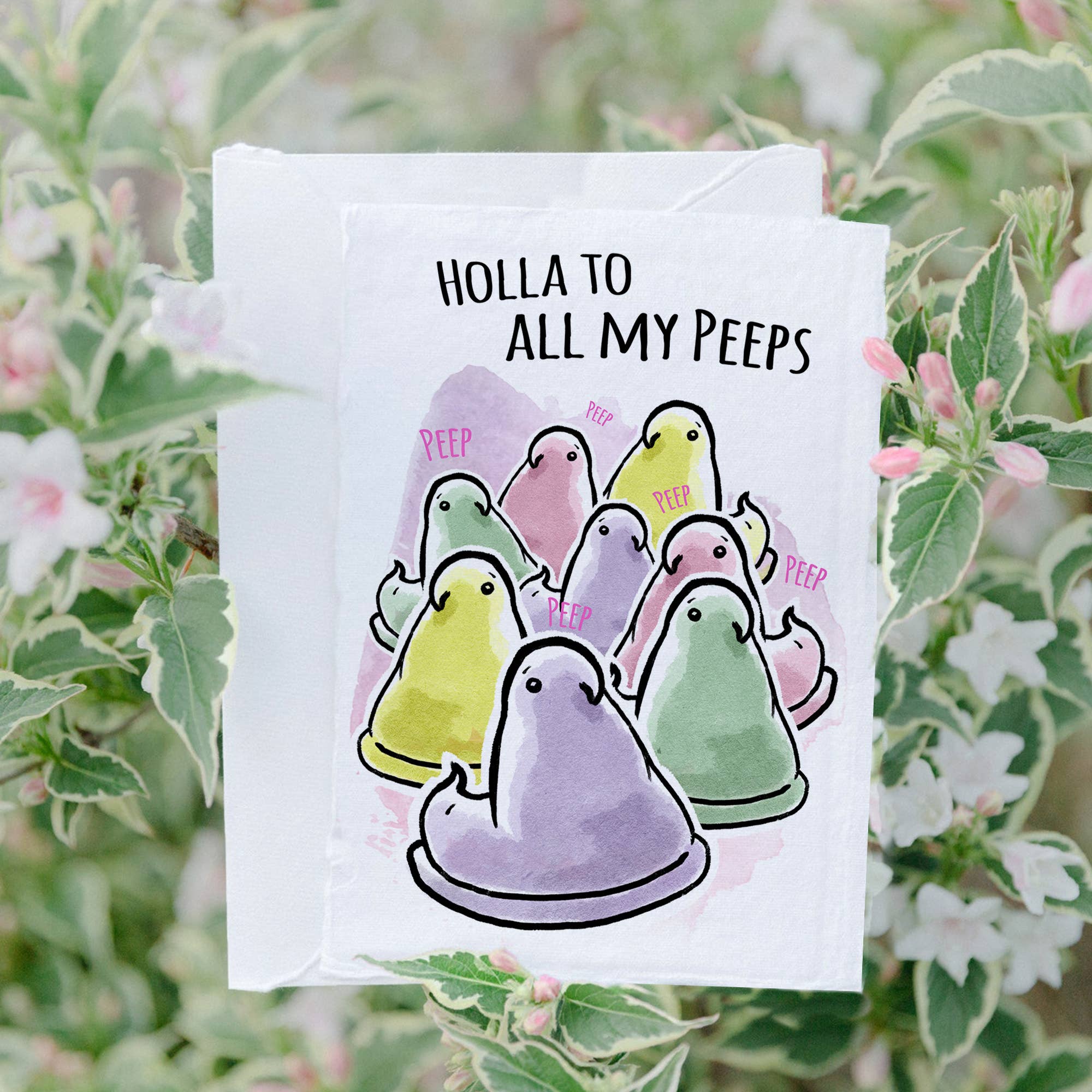 "Holla to my Peeps" Funny Peep Candy Card Happy Easter Card | L.A. Mood Comics and Games