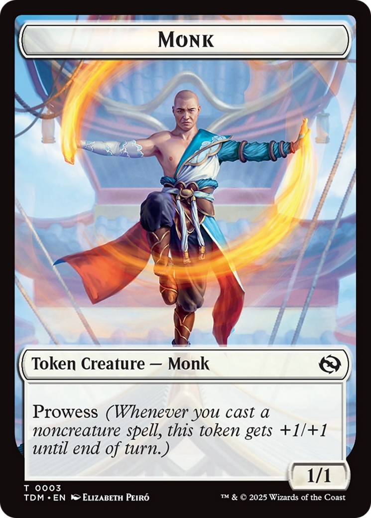 Dragon Illusion // Monk Double-Sided Token [Tarkir: Dragonstorm Commander Tokens] | L.A. Mood Comics and Games