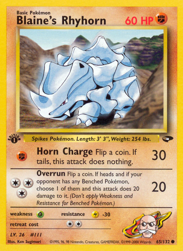 Blaine's Rhyhorn (65/132) [Gym Challenge 1st Edition] | L.A. Mood Comics and Games