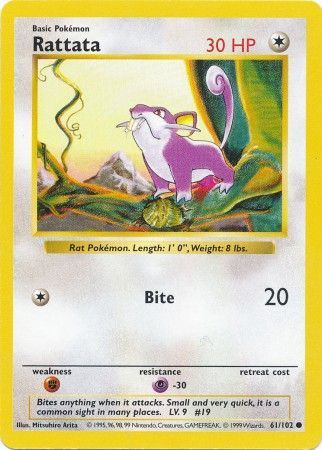 Rattata (61/102) [Base Set Shadowless Unlimited] | L.A. Mood Comics and Games