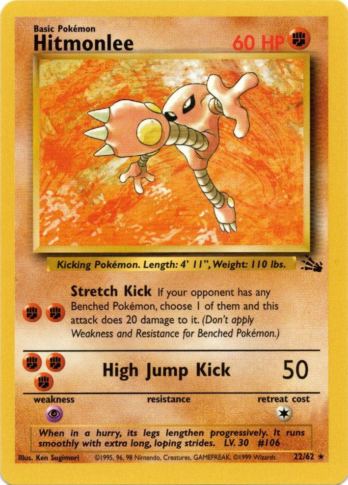 Hitmonlee (22/62) [Fossil Unlimited] | L.A. Mood Comics and Games