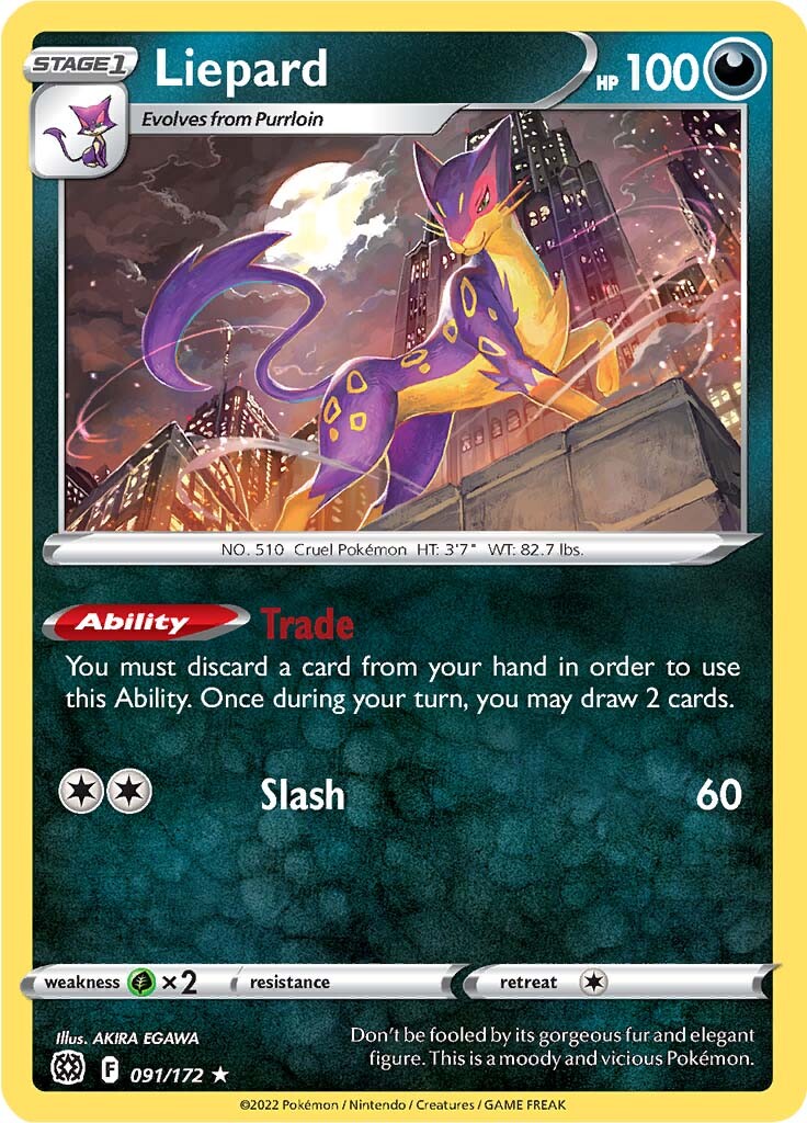 Liepard (091/172) [Sword & Shield: Brilliant Stars] | L.A. Mood Comics and Games