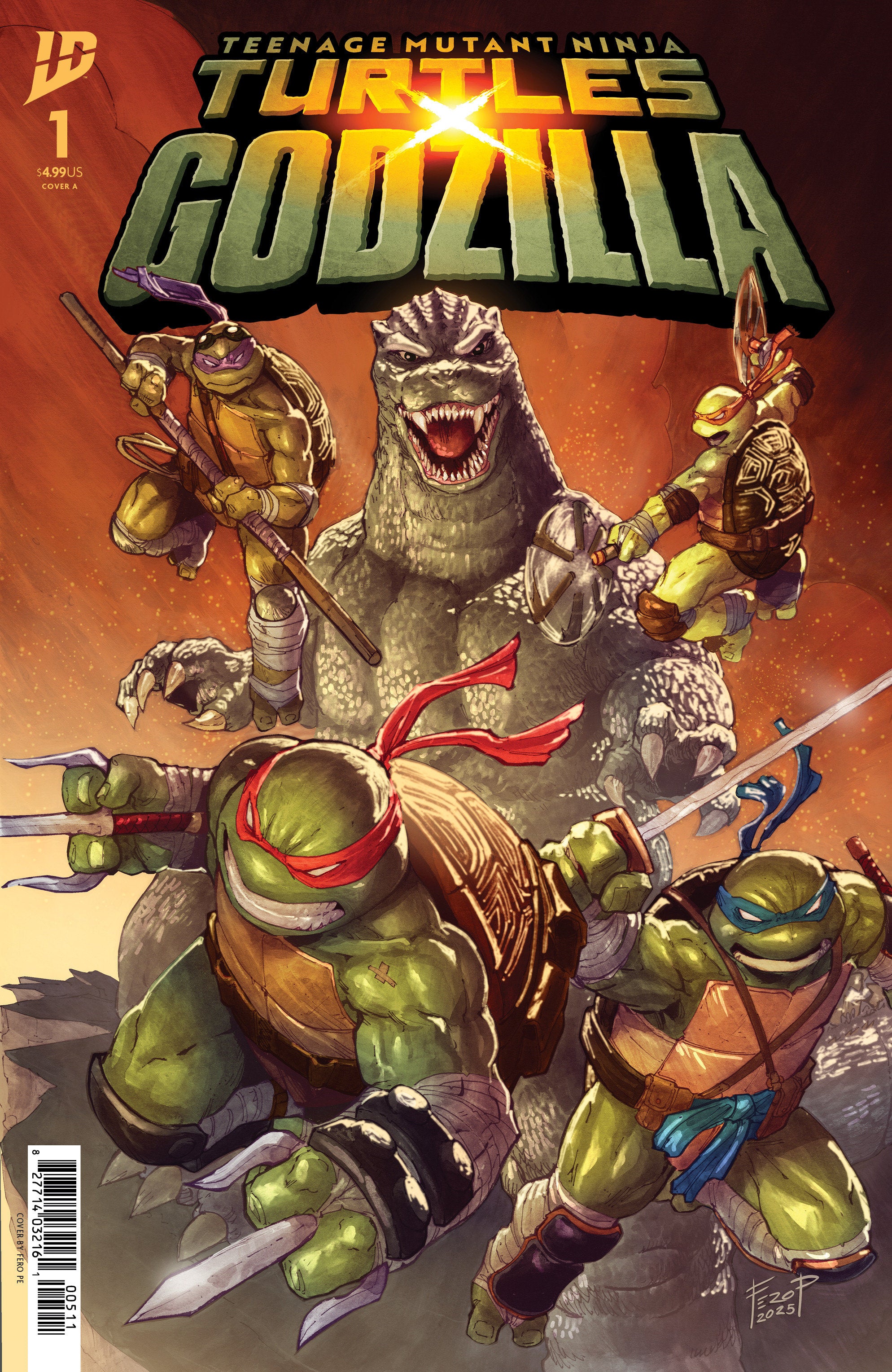 Teenage Mutant Ninja Turtles X Godzilla #1 Cover A (Pe) | L.A. Mood Comics and Games