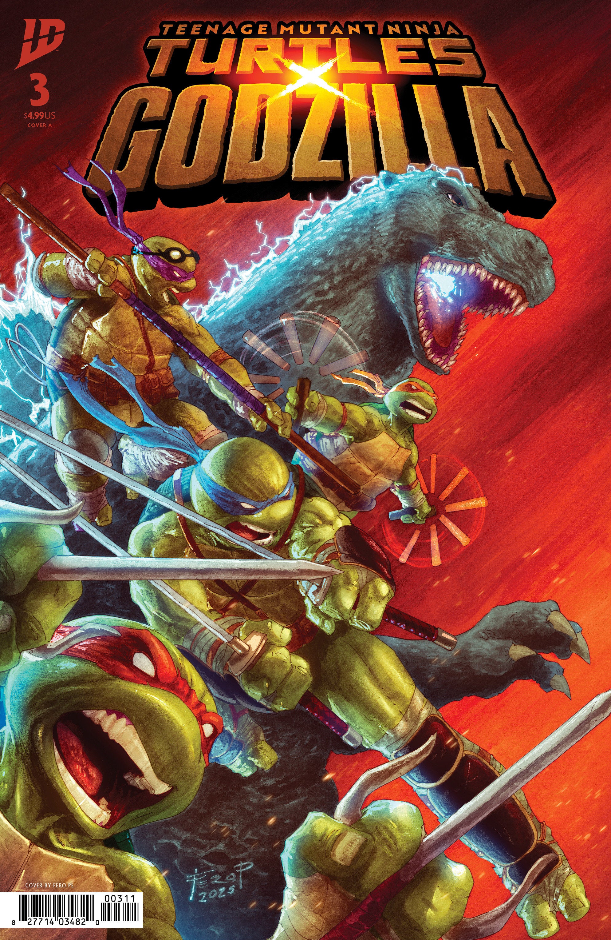 Teenage Mutant Ninja Turtles X Godzilla #3 Cover A (Pe) | L.A. Mood Comics and Games
