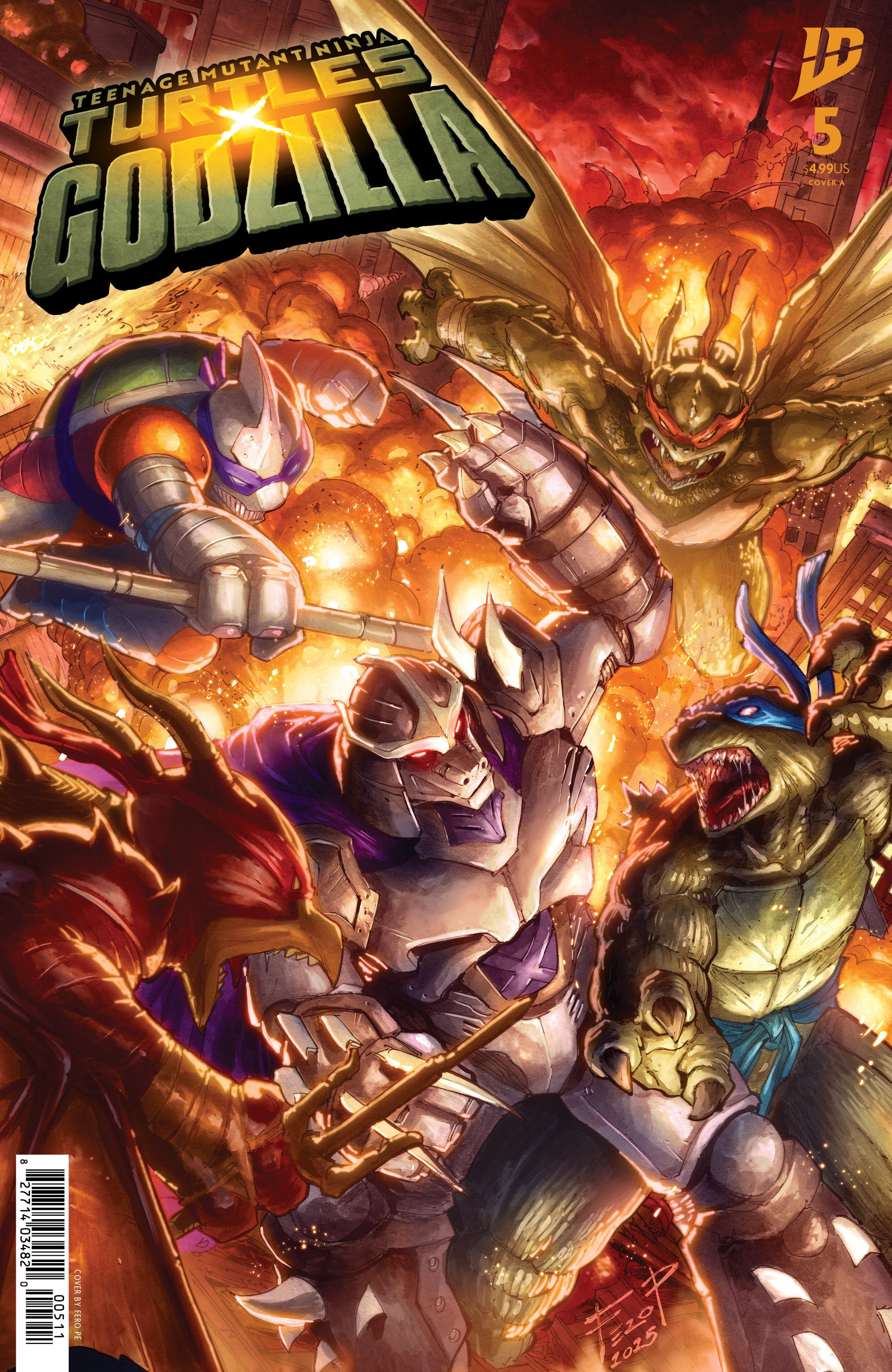 Teenage Mutant Ninja Turtles X Godzilla #5 Cover A (Pe) | L.A. Mood Comics and Games