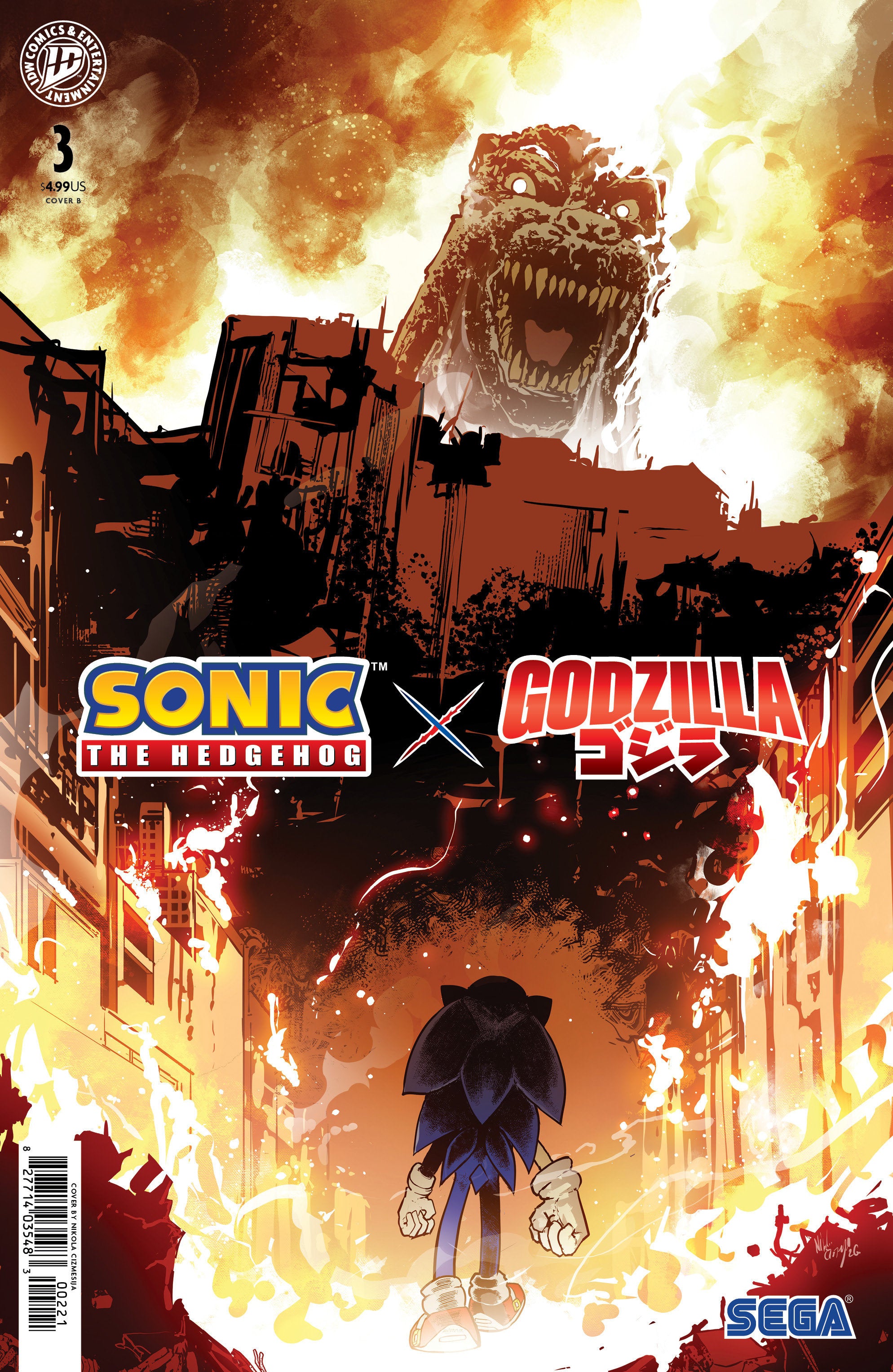 Sonic The Hedgehog X Godzilla #3 Variant B (Cizmesija) | L.A. Mood Comics and Games