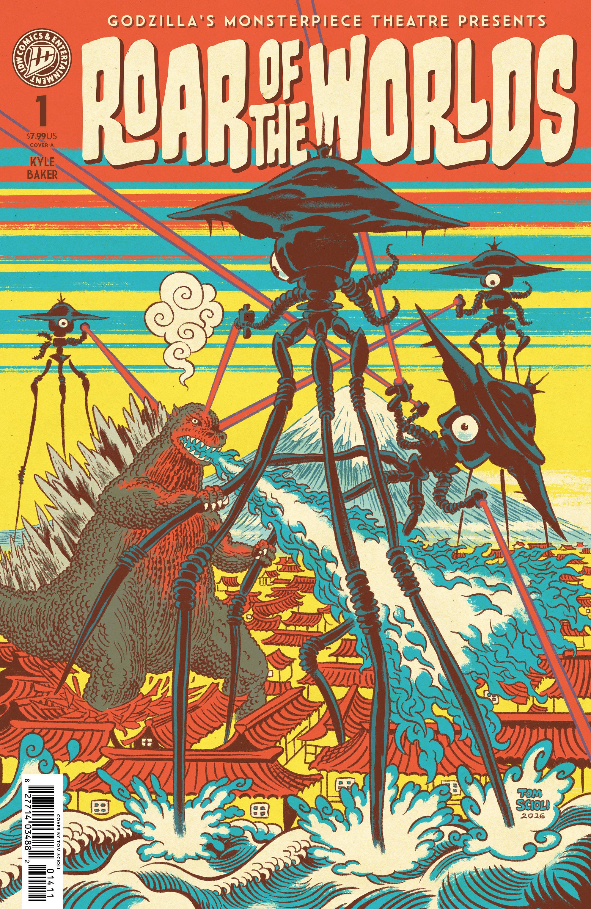 Godzilla's Monsterpiece Theatre Presents: Roar Of The Worlds Cover A (Scioli) | L.A. Mood Comics and Games