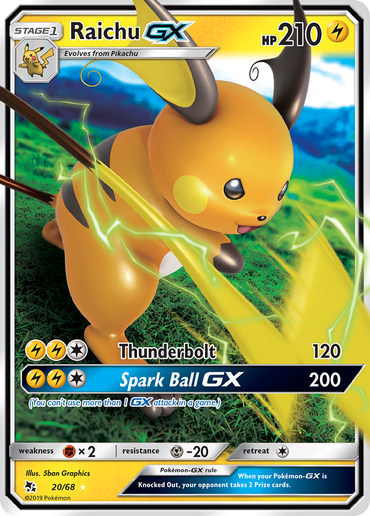 Raichu GX (20/68) [Sun & Moon: Hidden Fates] | L.A. Mood Comics and Games