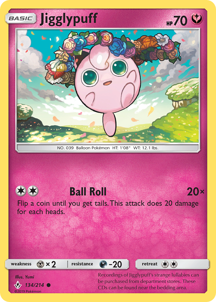 Jigglypuff (134/214) [Sun & Moon: Unbroken Bonds] | L.A. Mood Comics and Games