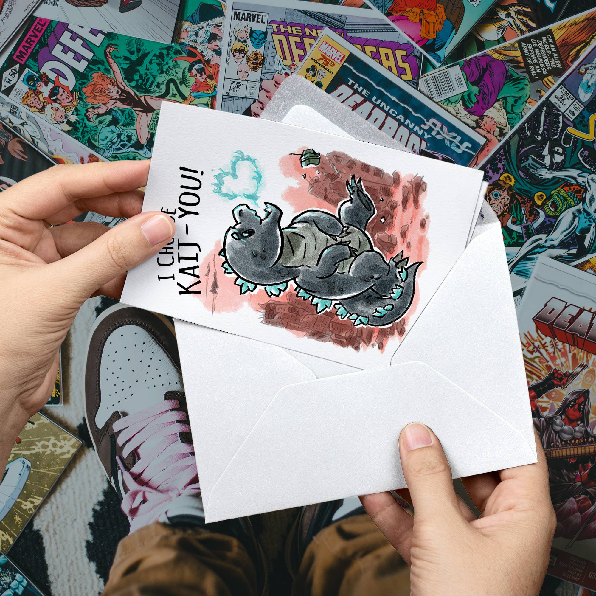 "I Choose Kai-ju" - Monster Valentines Couples Love Card | L.A. Mood Comics and Games