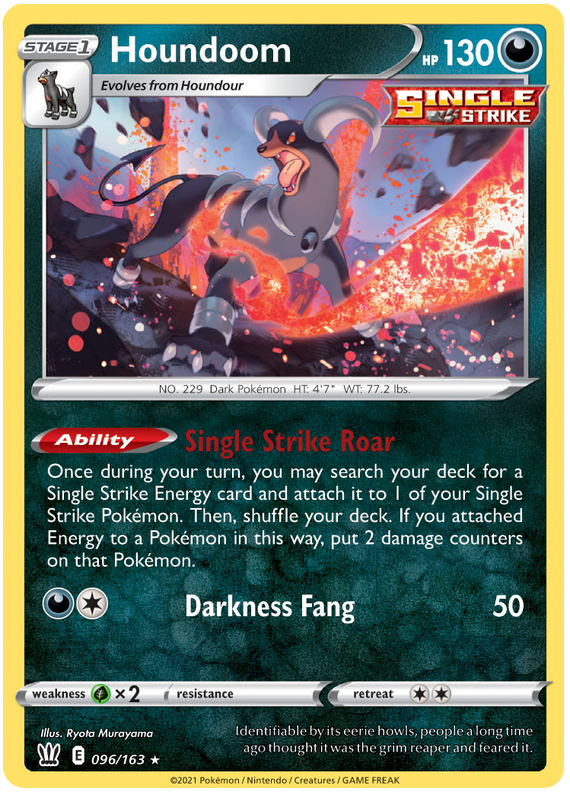 Houndoom (096/163) (Theme Deck Exclusive) [Sword & Shield: Battle Styles] | L.A. Mood Comics and Games