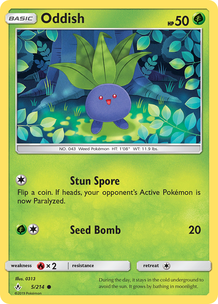 Oddish (5/214) [Sun & Moon: Unbroken Bonds] | L.A. Mood Comics and Games