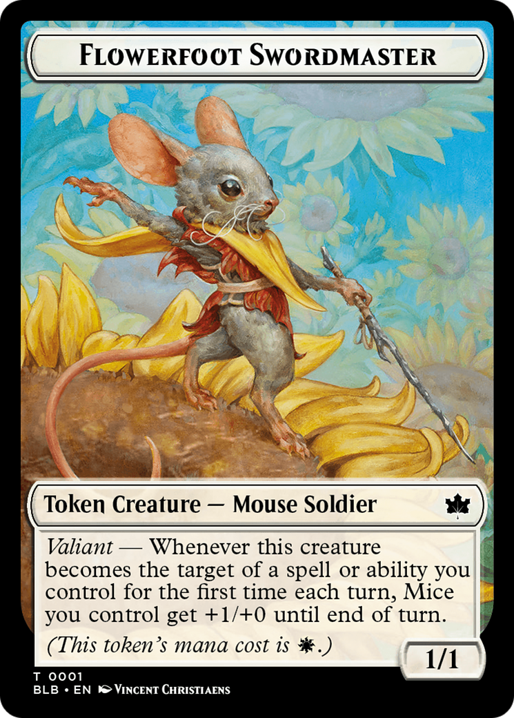 Rabbit // Flowerfoot Swordmaster Double-Sided Token [Bloomburrow Tokens] | L.A. Mood Comics and Games