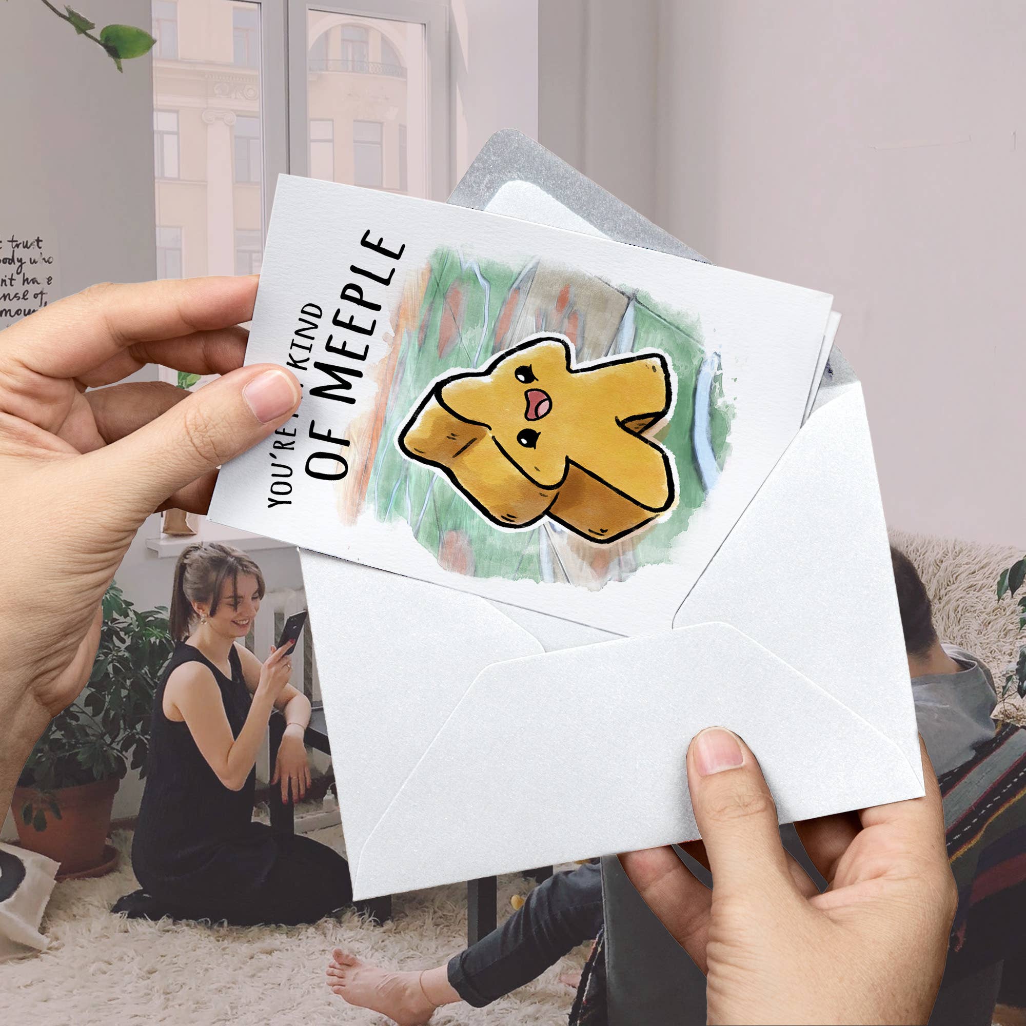 "My Kind of Meeple" Funny Boardgame Nerd Hobby Friend Card | L.A. Mood Comics and Games