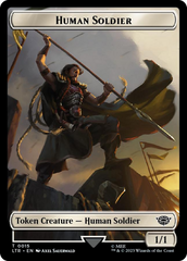 Human Soldier (0015) // Food (0023) Double-Sided Token (Surge Foil) [The Lord of the Rings: Tales of Middle-Earth Tokens] | L.A. Mood Comics and Games