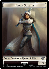 Human Soldier (0014) // Food (0023) Double-Sided Token (Surge Foil) [The Lord of the Rings: Tales of Middle-Earth Tokens] | L.A. Mood Comics and Games