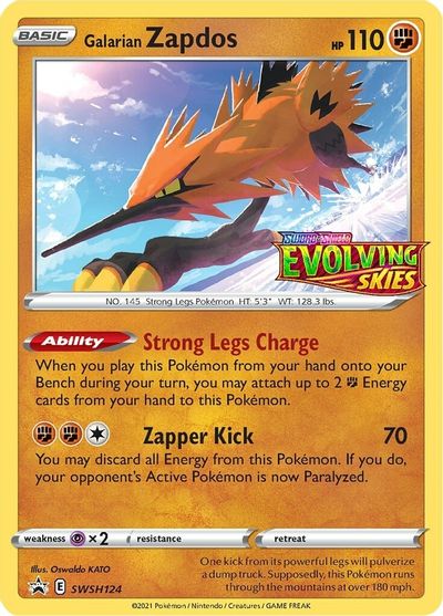 Galarian Zapdos (SWSH124) (Prerelease Promo) [Sword & Shield: Black Star Promos] | L.A. Mood Comics and Games