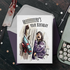 "Heeere's your Birthday" - The Bright, Horror Birthday Card | L.A. Mood Comics and Games