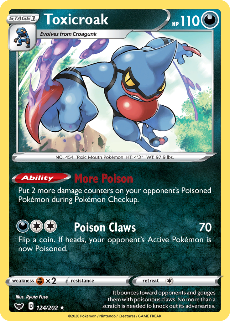 Toxicroak (124/202) [Sword & Shield: Base Set] | L.A. Mood Comics and Games