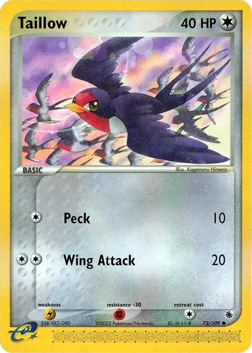 Taillow (72/109) [EX: Ruby & Sapphire] | L.A. Mood Comics and Games