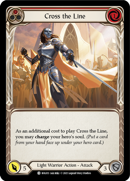 Cross the Line (Red) [BOL013] (Monarch Boltyn Blitz Deck) | L.A. Mood Comics and Games