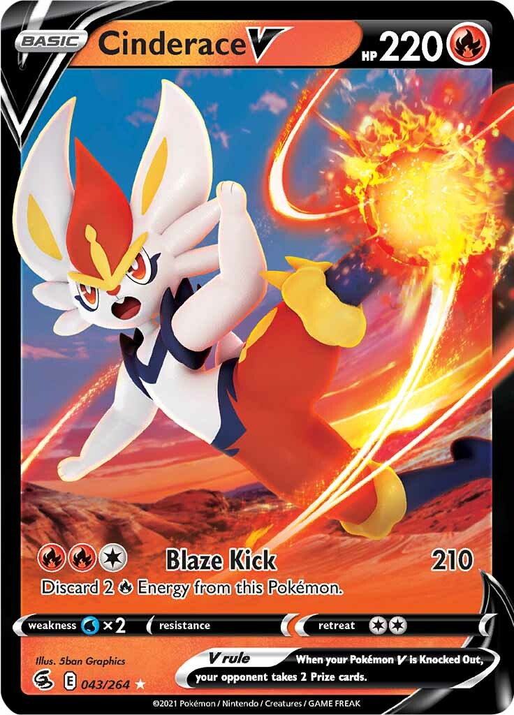 Cinderace V (043/264) [Sword & Shield: Fusion Strike] | L.A. Mood Comics and Games