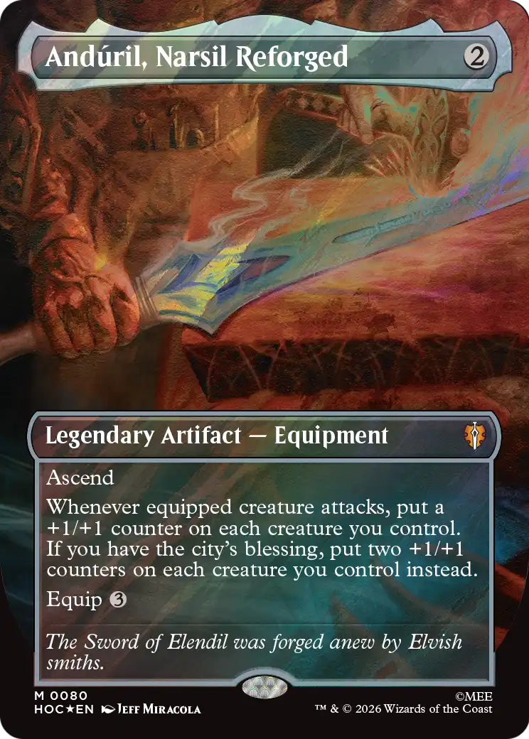 Anduril, Narsil Reforged (Borderless) (Surge Foil) [The Hobbit: Eternal-Legal] | L.A. Mood Comics and Games