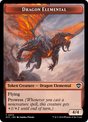 Dragon Elemental // Treasure Double-Sided Token [Outlaws of Thunder Junction Commander Tokens] | L.A. Mood Comics and Games