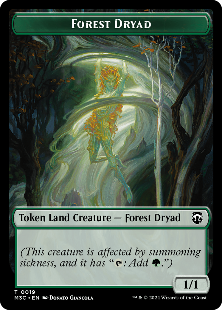 Boar (Ripple Foil) // Forest Dryad Double-Sided Token [Modern Horizons 3 Commander Tokens] | L.A. Mood Comics and Games