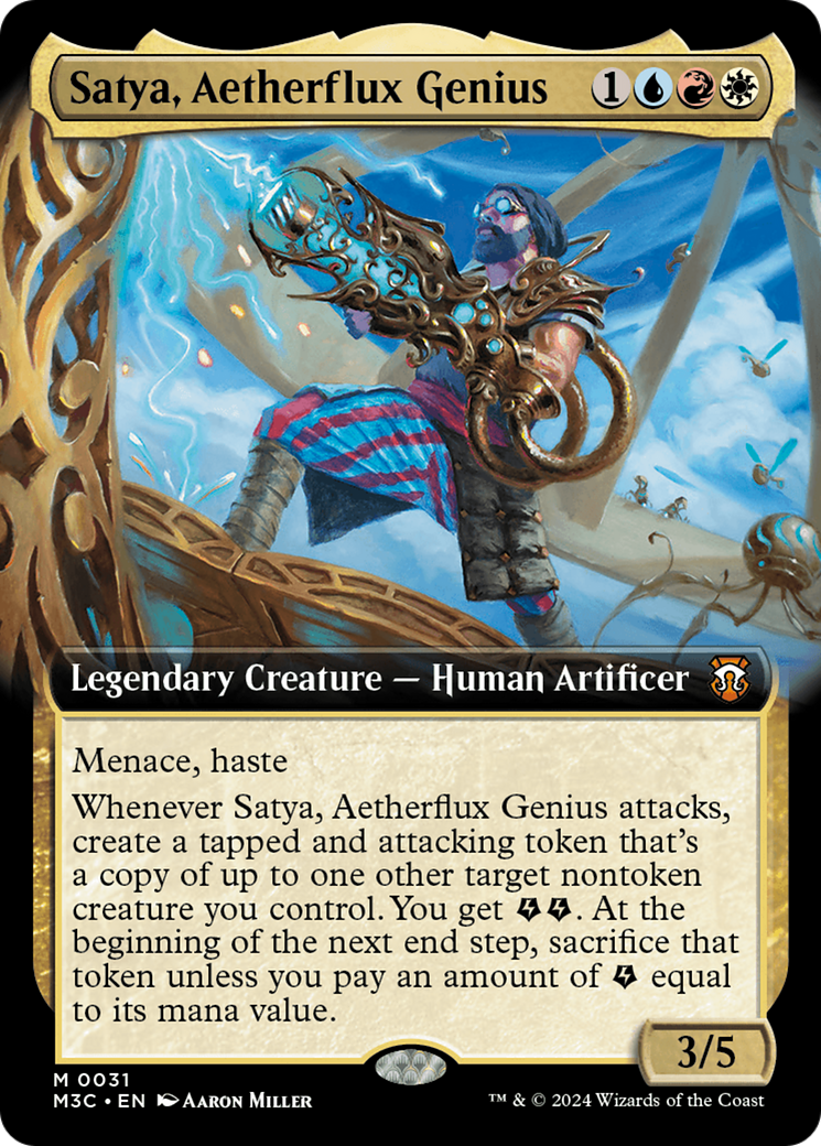 Satya, Aetherflux Genius (Extended Art) [Modern Horizons 3 Commander] | L.A. Mood Comics and Games