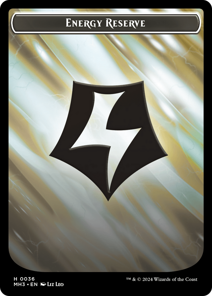Treasure // Energy Reserve Double-Sided Token [Modern Horizons 3 Tokens] | L.A. Mood Comics and Games